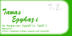 tamas egyhazi business card